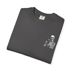 Skeleton Holding Guinness T-shirt | Small Chest Illustration, Goth, Spooky Tee image 11