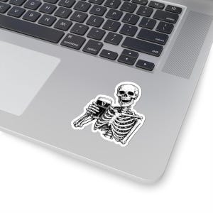 Skeleton Holding a Guinness Kiss-Cut Stickers image 2