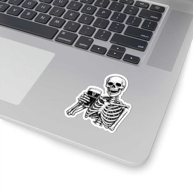 Skeleton Holding a Guinness Kiss-Cut Stickers image 2