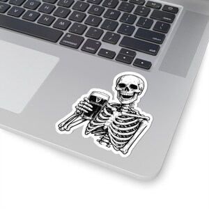 Skeleton Holding a Guinness Kiss-Cut Stickers image 5