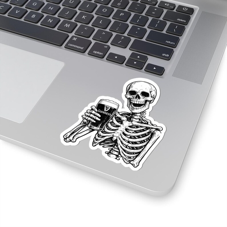 Skeleton Holding a Guinness Kiss-Cut Stickers image 5