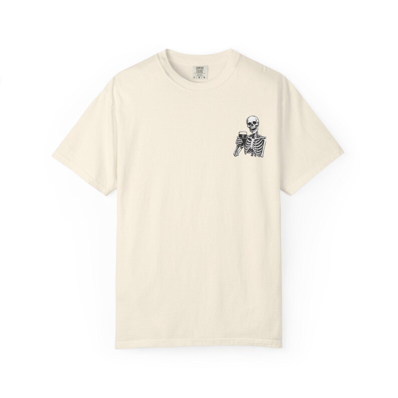 Skeleton Holding Guinness T-shirt | Small Chest Illustration, Goth, Spooky Tee image 17