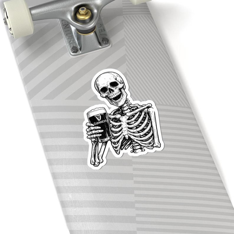 Skeleton Holding a Guinness Kiss-Cut Stickers image 8