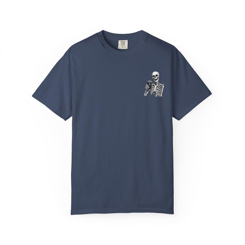 Skeleton Holding Guinness T-shirt | Small Chest Illustration, Goth, Spooky Tee image 18