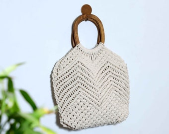 Hand Knitted Macrame Bag, Colorful Macrame Bag, Unique Handmade Bags