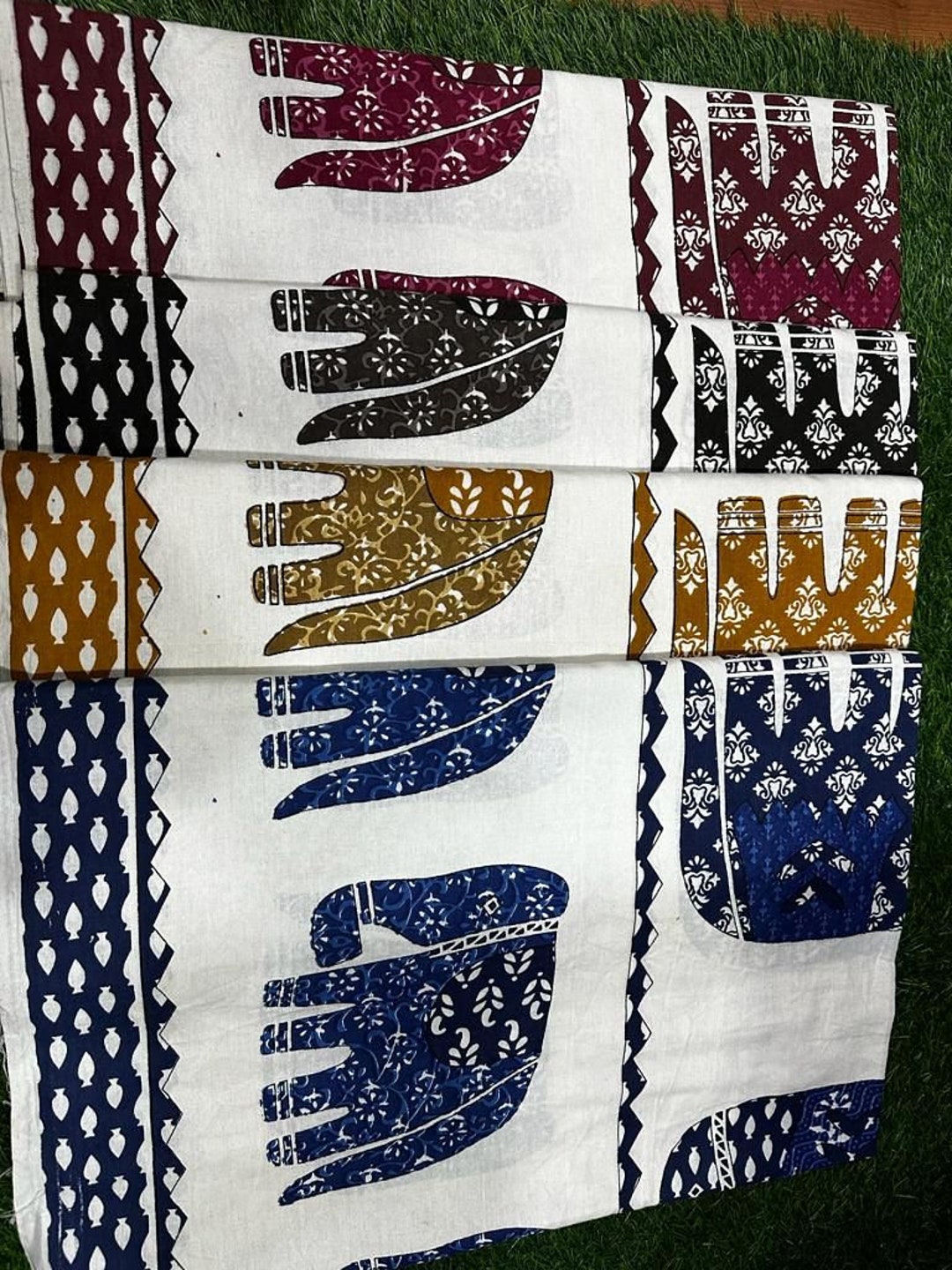 Cotton Handblock Style Bedsheets Elephant Printed Bedsheets Etsy