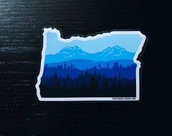 Oregon Blues Sticker, PNW Outdoors Scenery Graphic Decal, Pathfinder Goods PDX