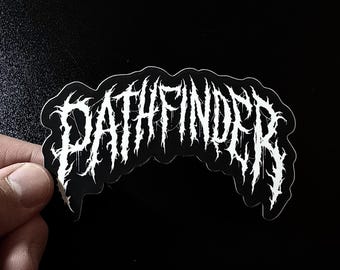 Pathfinder Goods Sticker, Death Metal Font