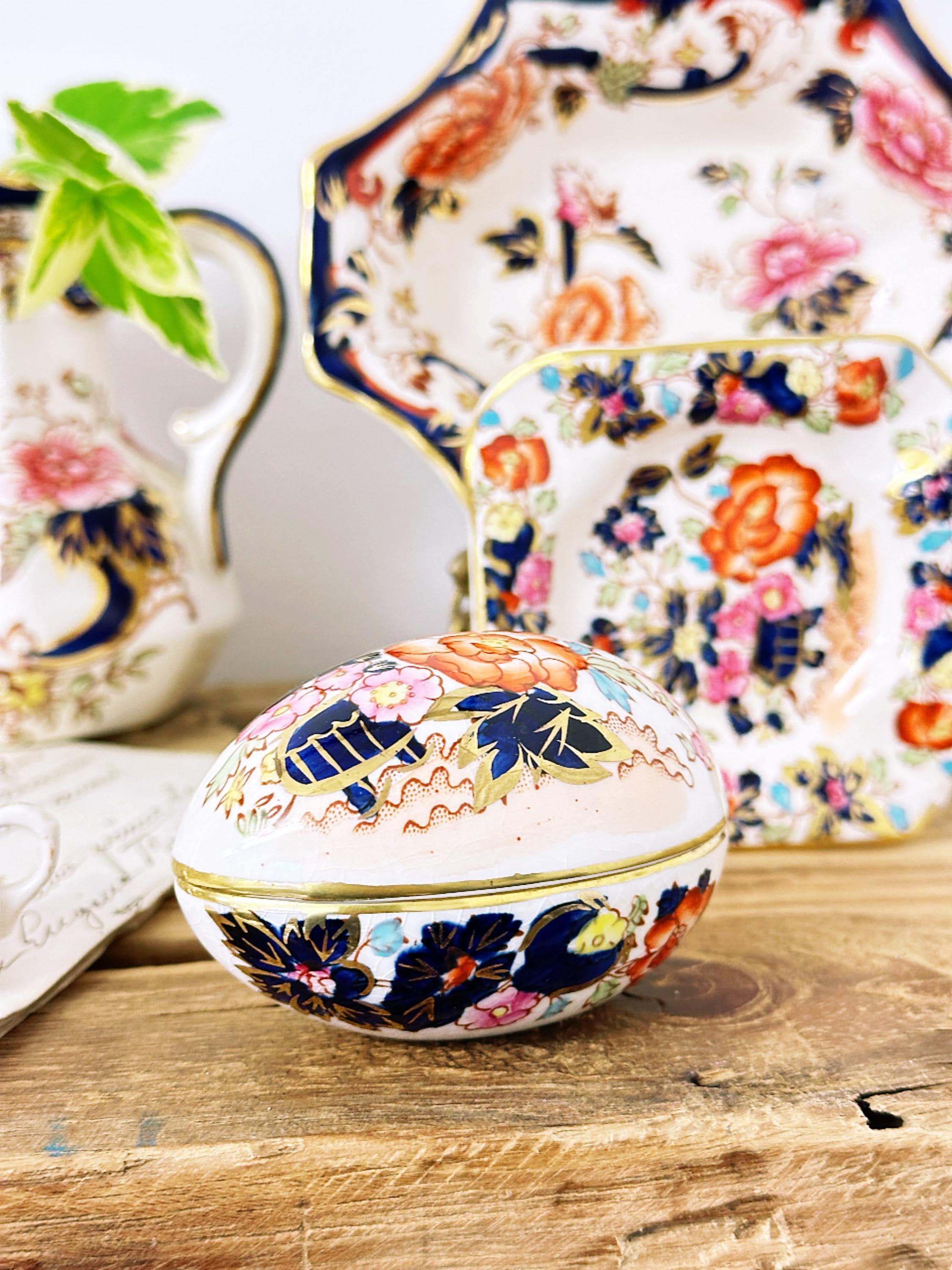 Vintage Masons Ironstone Mandalay Collection: Teapot, Water Jug