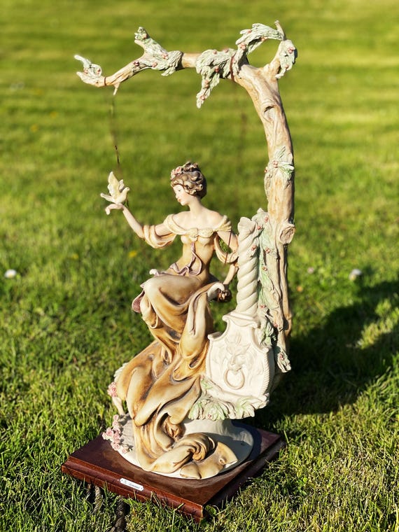 Giuseppe Armani Florence Figurine Lady With Birds in Swing