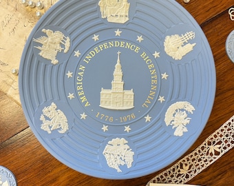 Wedgwood Bicentennial American Independence Plate 1776-1976 Originalask Certifikat