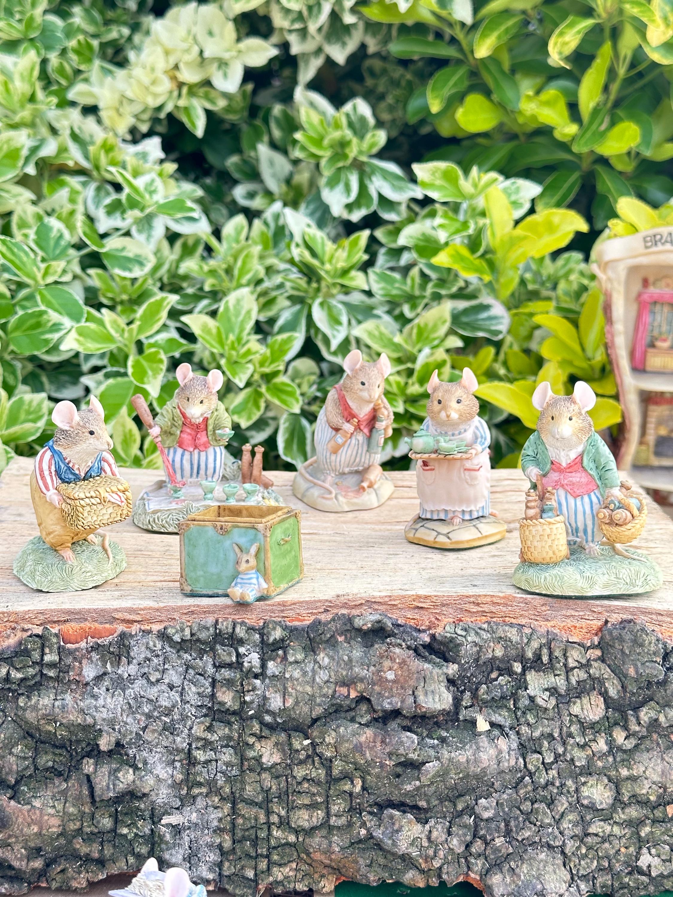 英国　ブランブリーヘッジ フィギュリン4体　ボーダーファインアーツ　アップルさん ブランブリー・ヘッジ・ボーダー・ファインアーツのフィギュア：バジル