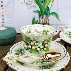 Royal Albert Flower of the Month May Lily of the Valley - Tea Cup Saucer Plate