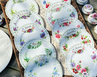 Royal Albert Flower of the Month Tea plate 16cm / Jan - Dec