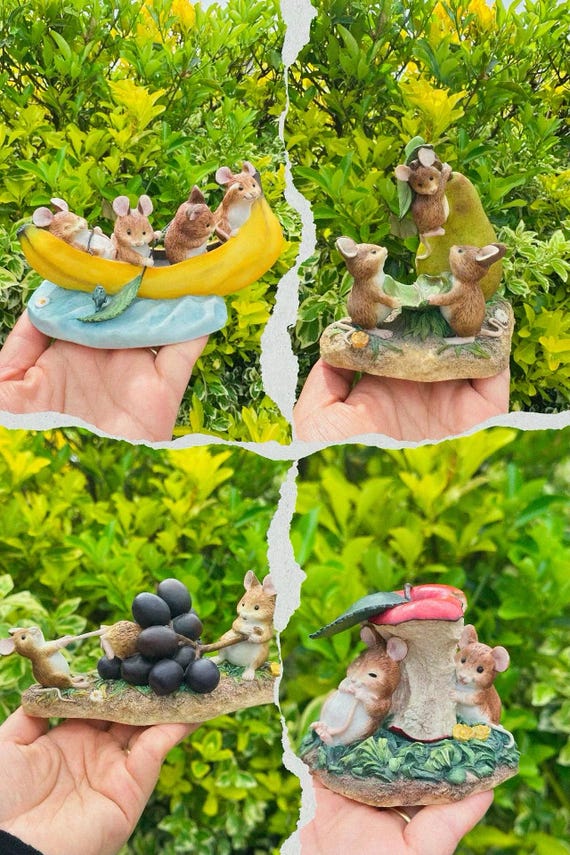 Merrie Mice Figurine: Fruit Fun, Banana Boat - Border Fine Arts - Etsy