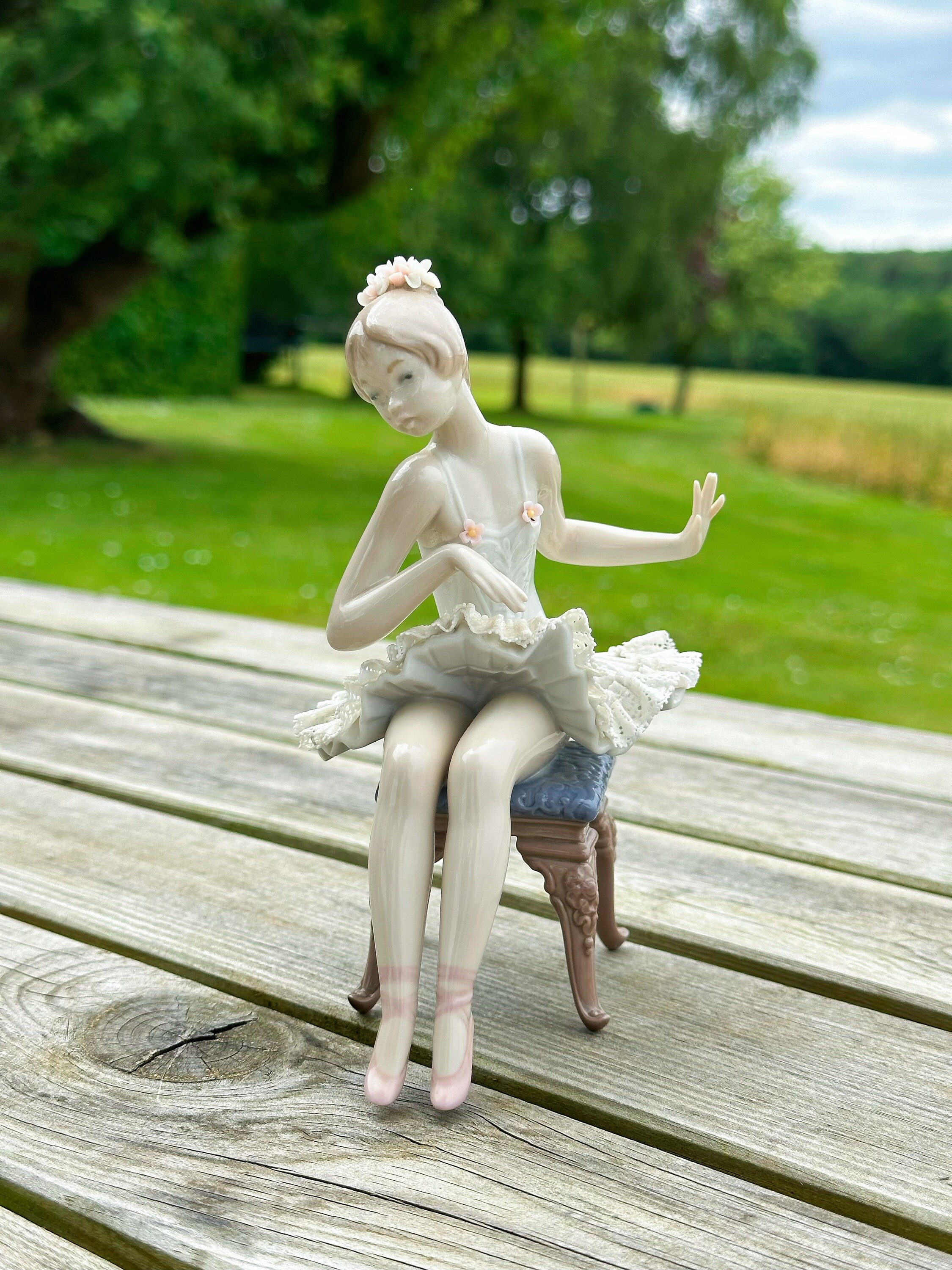 Lladro Ballerina Figurine 'recital' 5496 With Lace Tutu - Etsy