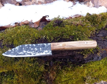 Hand Forged High Carbon Steel Knife With Black Locust Wood Handle