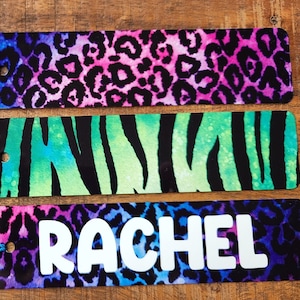 Personalized Neon Animal Print Bookmark, Metal bookmark, Custom, Personalized, Gift for Readers