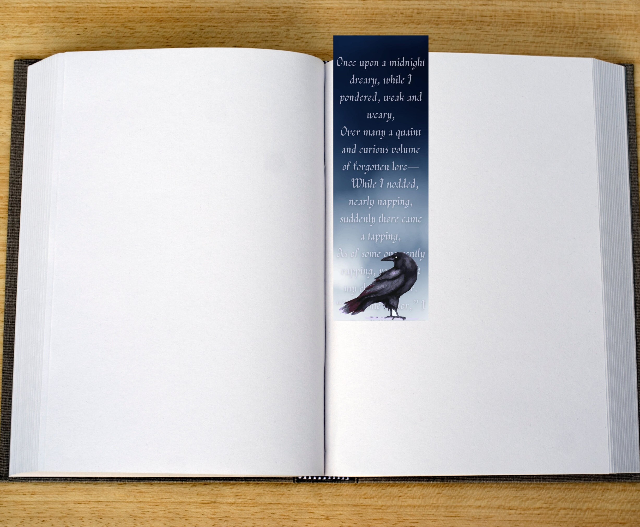 Printable Raven Bookmark Digital Download Bookmark Edgar - Etsy