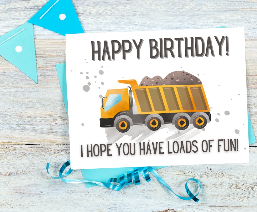 Construction Birthday Card Printable Card for Boy Birthday Card for Boy ...