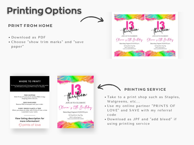 Editable Birthday Party Invitation Template Rainbow Borders Etsy