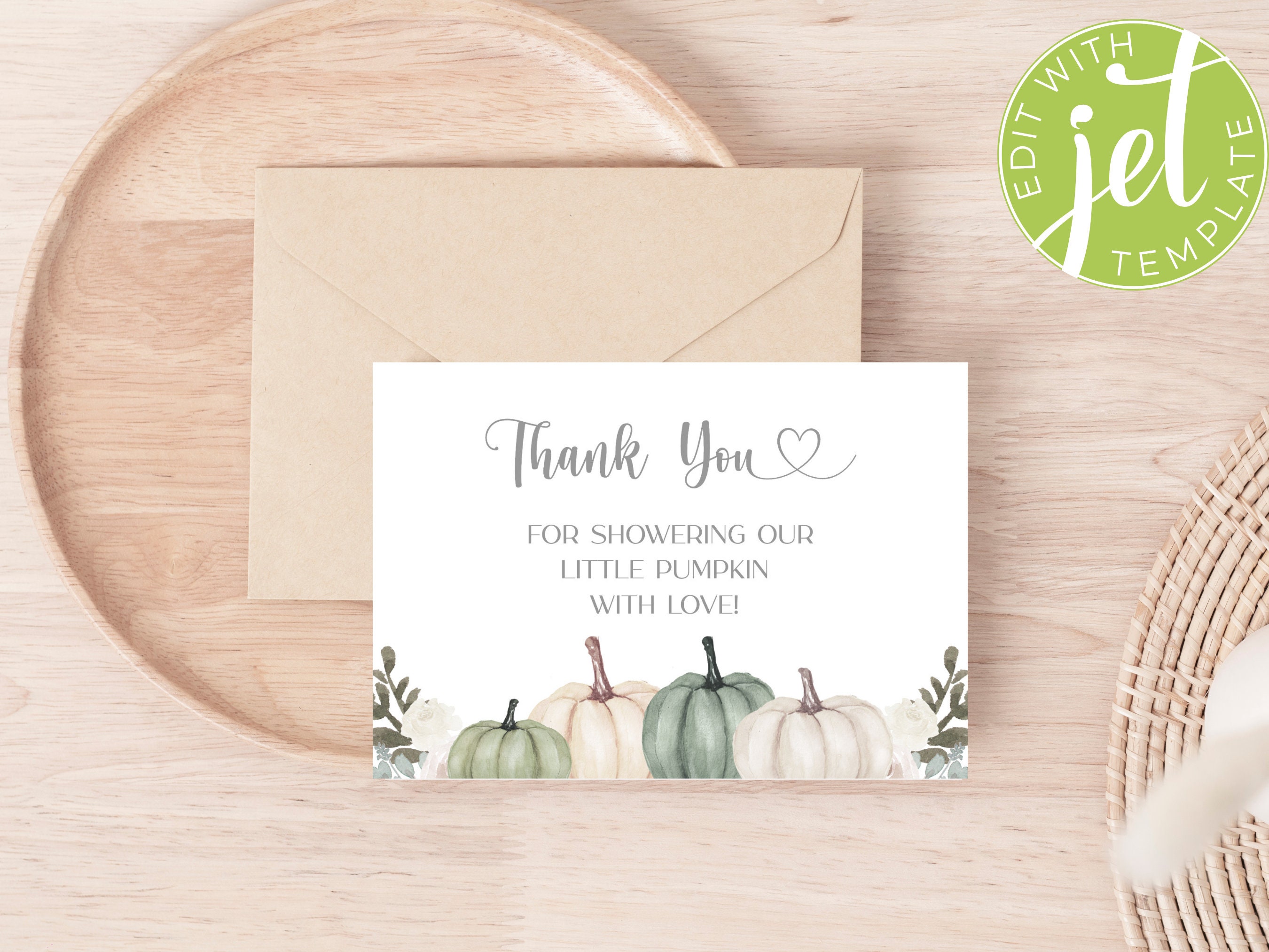 Editable Baby Shower Thank You Card Baby Shower Printables Etsy