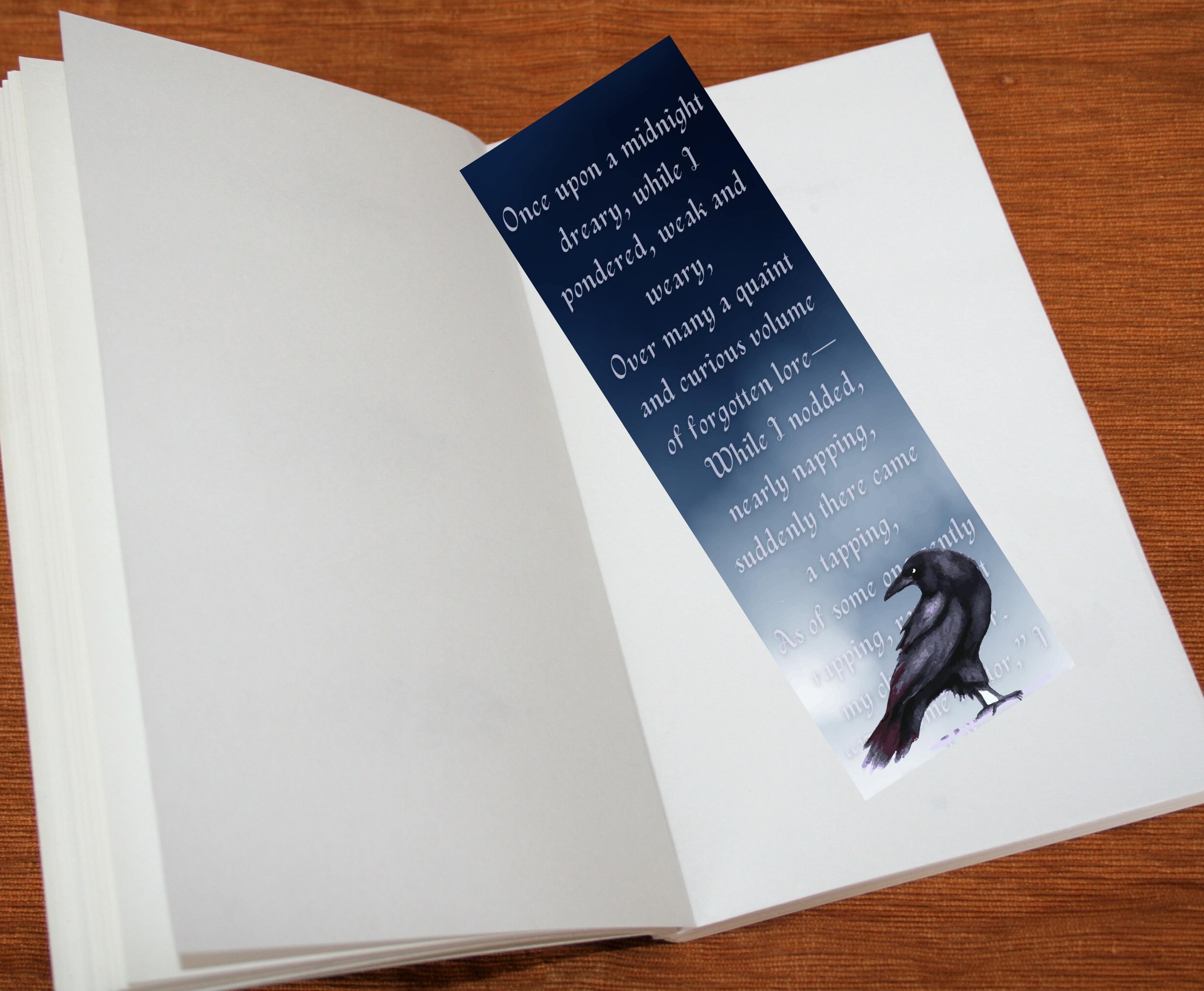 Printable Raven Bookmark Digital Download Bookmark Edgar - Etsy