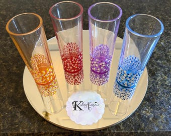 Hand-Painted Shot Glasses Confetti Shot Glass Handmade – Set of 4, 2 oz | Custom Party, Wedding & Birthday Favors | Tequila • Whiskey Gifts
