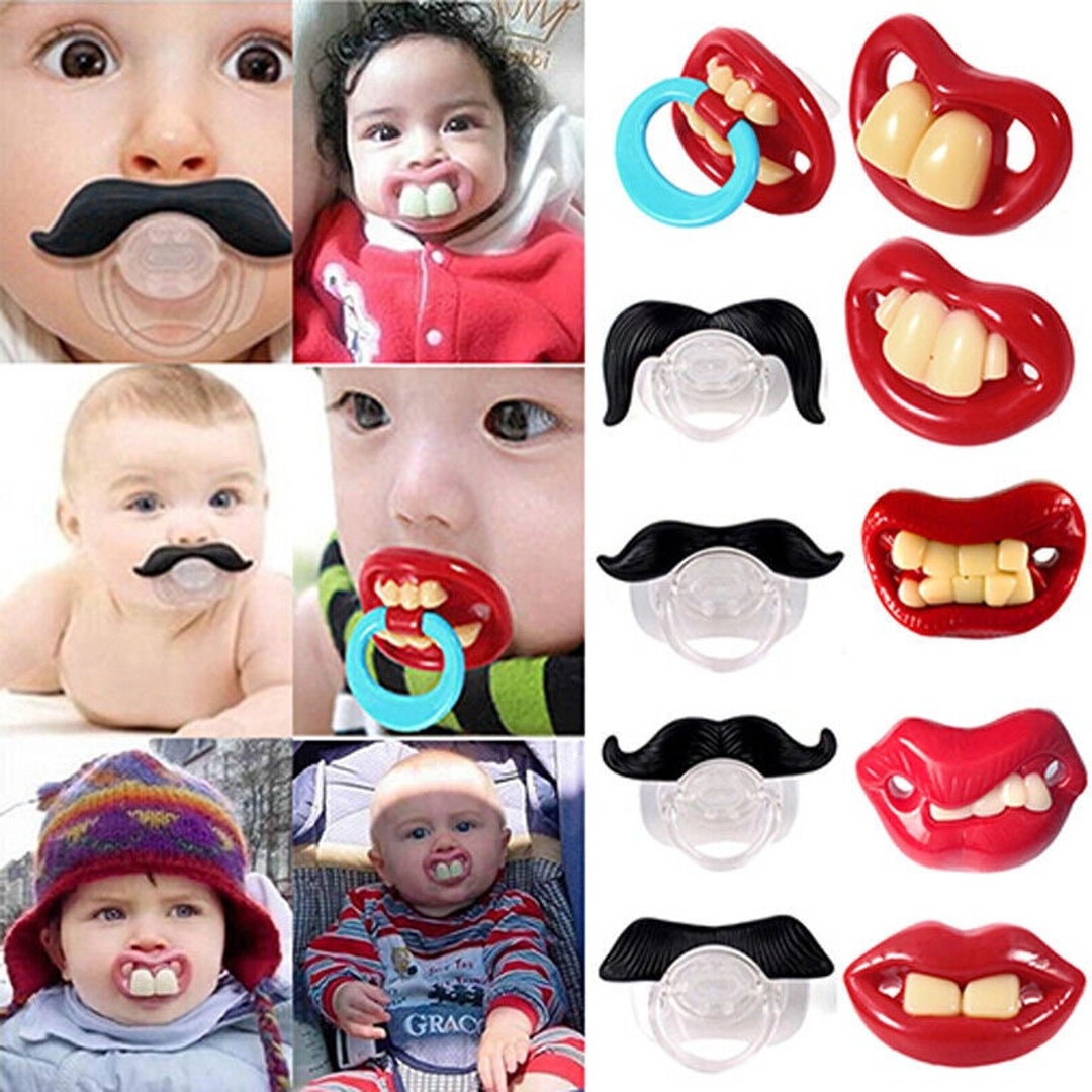 Funny Novelty Baby's Moustache Dummies Dummy Pacifiers Etsy UK