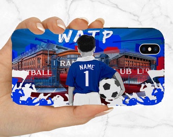 Personalised Rangers Football Phone case cover For iphone 6 7 8 x xr xs max 11 12, Samsung s7 s8 s9 s10 s20 Plus
