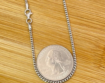 925 Sterling Silver Franco Link Chain Necklace Men And Women 1.5mm