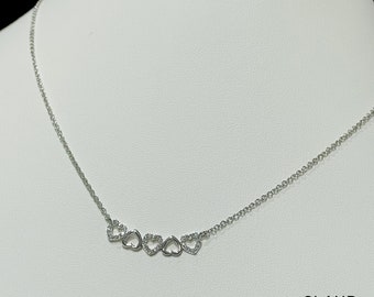 Cubic Zirconia CZ Heart Necklace, Stacking Necklace