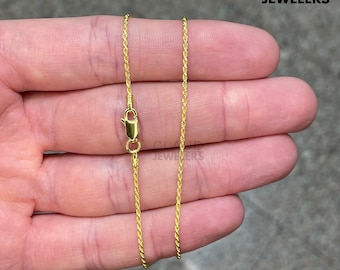Solid 925 Sterling Silver 1.5MM Twisted Link Rope Chain Necklace