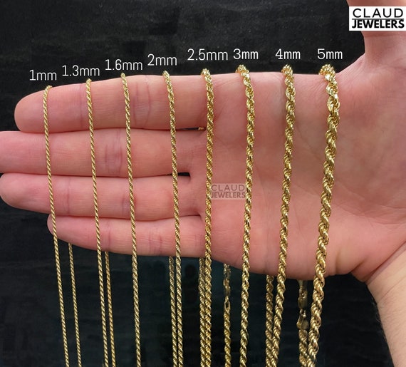 Light Rope Chain Necklace 1.3mm Width Sterling Silver - Made in the USA Light Rope Chain Necklace 1.3mm Width Sterling Silver - Made in the USA