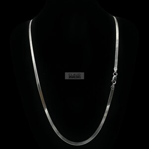 Sterling Silver 925 Flat Snake Chain Necklace 8mm width
