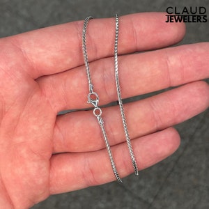 925 Solid Sterling Silver 1.5mm Rhodium Plated Franco Link Chain Necklace UNISEX
