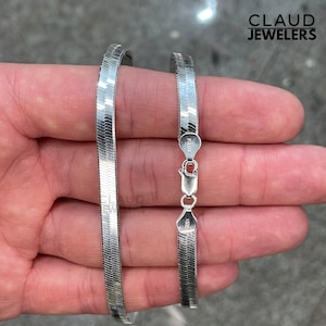 925 Silver Plated 6mm Snake Chain Necklace - Flat Design, Birthday & Xmas Gift Idea