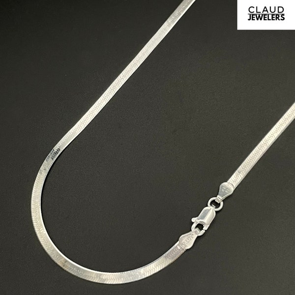 Solid 925 Sterling Silver 3.5MM Flat Snake Chain Necklace Stacking Necklace