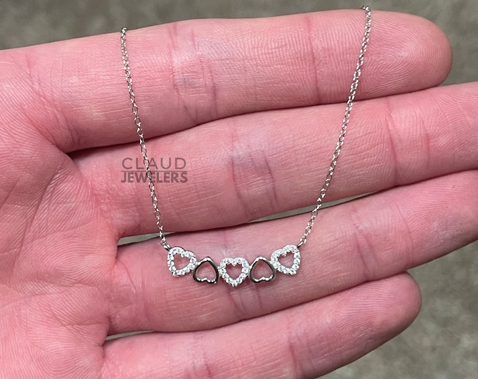 Multi Heart Necklace Chain, Women's Heart Necklace
