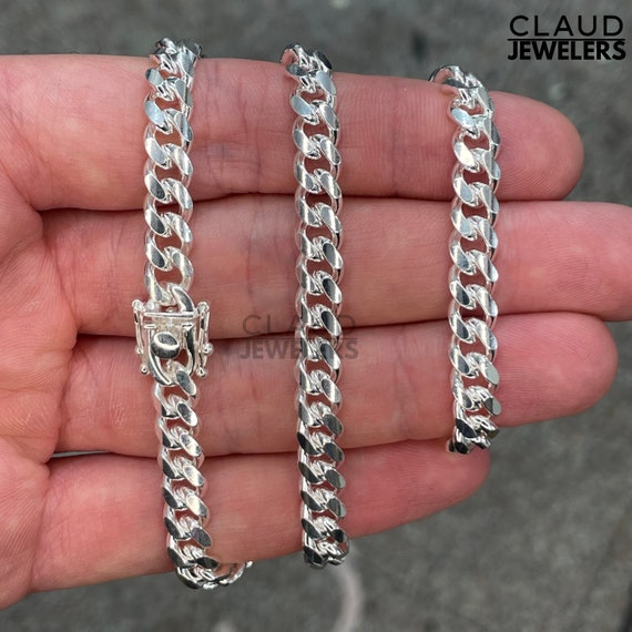 thumbnail interactive-video image 1 of 4.2mm Miami Cuban Curb Link Chain Necklace – .925 Sterling Silver With Rhodium, Italy 1 of 3