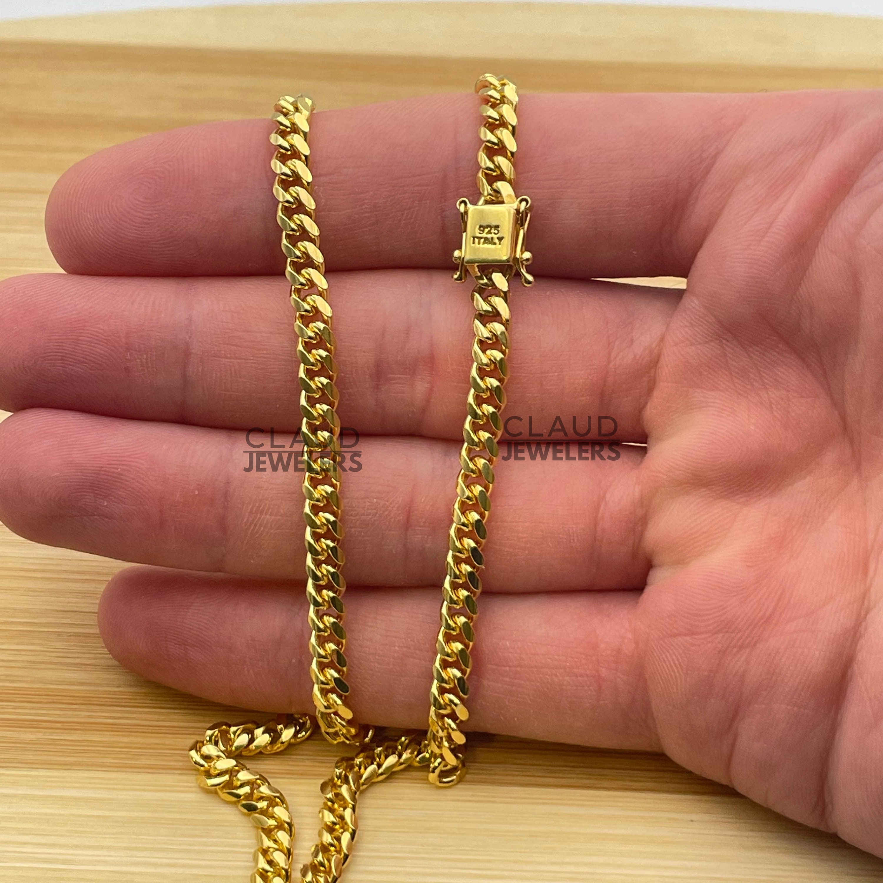 Mens 24k Gold Plated Miami Cuban Link Bracelet 316L Stainless Steel 8.5  20MM