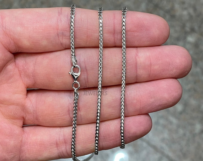 925 Sterling Silver Franco Link Chain Necklace Men And Women 1.7mm