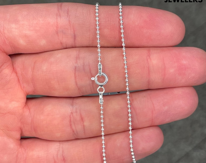 925 Sterling Silver Bead Ball Chain Necklace Men And Women