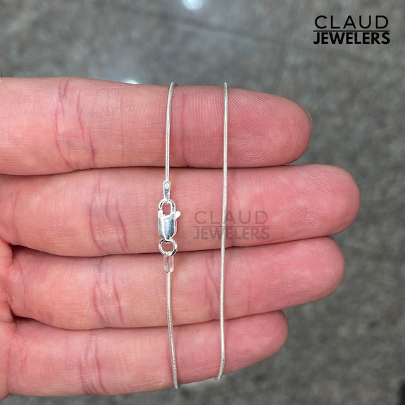 925 Solid Sterling Silver Round Snake Chain Necklace - Etsy