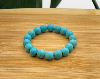 Turquoise Stretch Bracelet, Dainty Charm Bracelet, Ball Stretch Bracelet, Turquoise Jewelry, Minimalist Bracelet