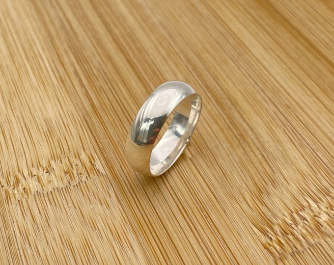Solid 925 Sterling Silver 6MM Wedding Band Ring UNISEX Wedding Ring