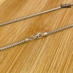 1.2mm Solid Sterling Silver Box Chain Necklace - 18 Inch, .925 Silver With Lobster Clasp - View #8