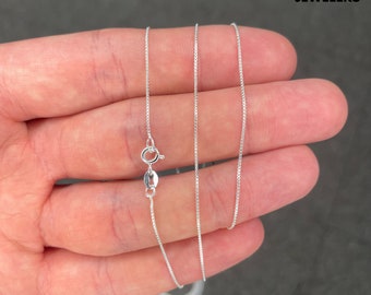 925 Sterling Silver Box Link Chain Necklace Men And Women