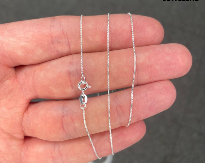 925 Sterling Silver Box Link Chain Necklace Men And Women