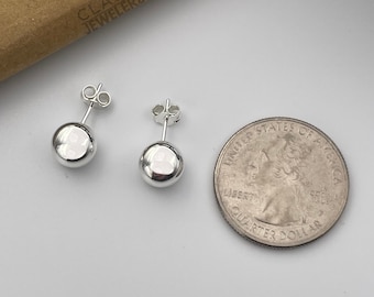 Sterling Silver 10MM High Polished Ball Studs Earrings Unisex